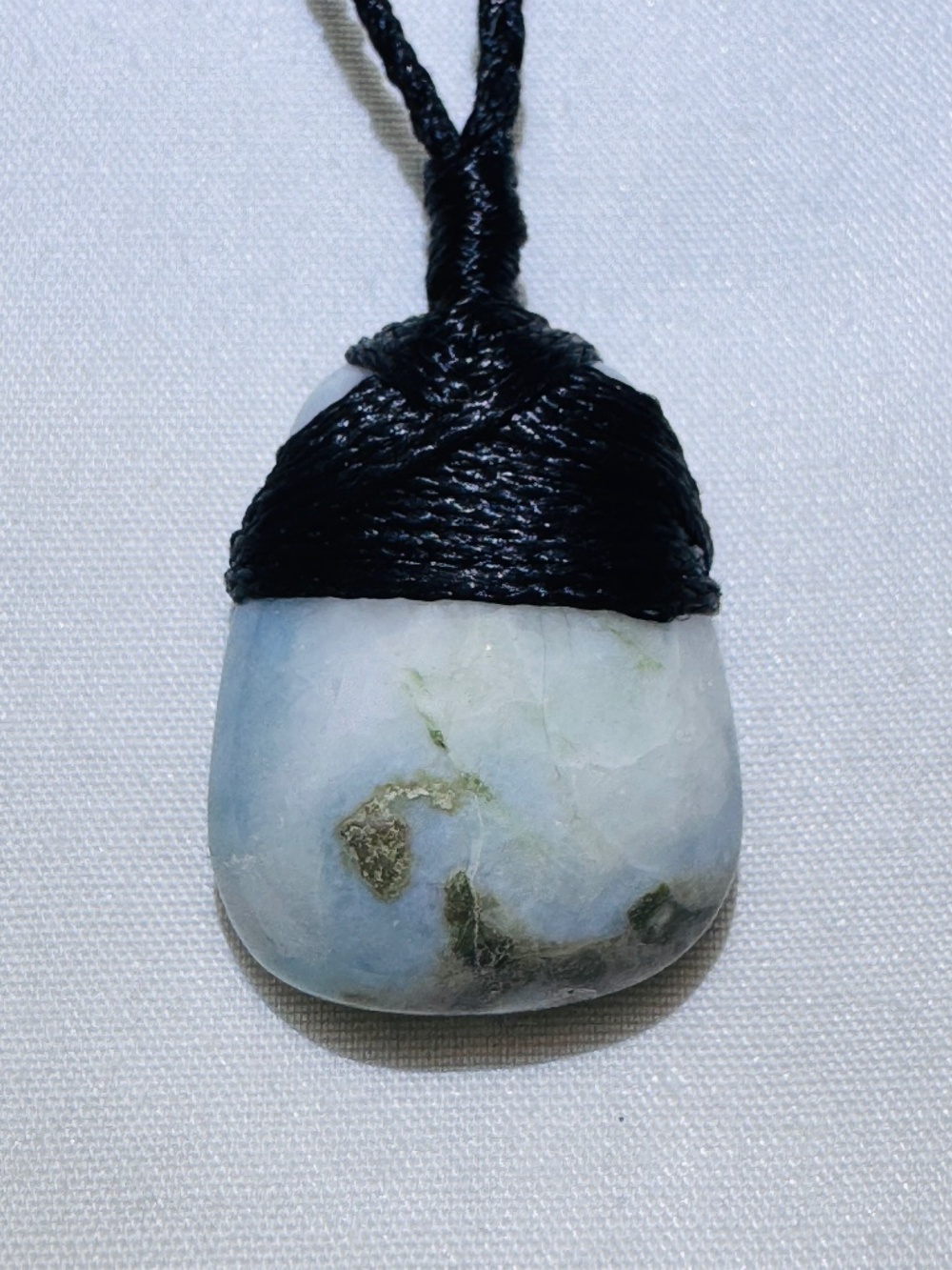 Unisex Larimar Macrame Necklace